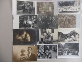 29 antike Fotokarten mit unbekannten Menschen,  Familien
