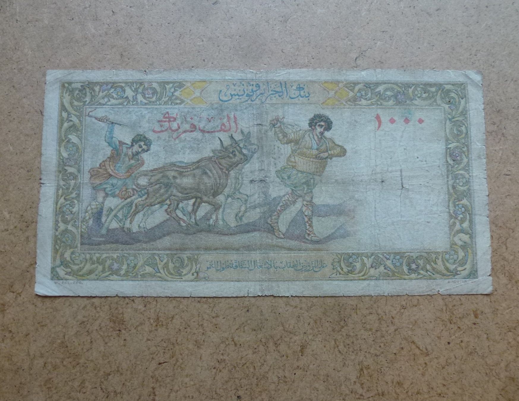 Banknoten: Algerien ++ 1000 Francs 27.1.1956 – Gebraucht aus Walkringen von Casablanca777 1
