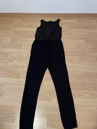 Jumpsuit Pailletten Gr. 158 schwarz Party Festlich elega