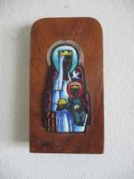 Relief  Virgen Jungfrau Madonna  Emailliert von Montserrat