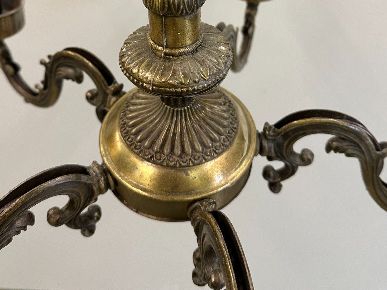 Kronleuchter & Deckenlampen: Antike Messing Hängelampe / Lampe mit 5 Leuchten – Gebraucht aus Luzern von Lager6640 2
