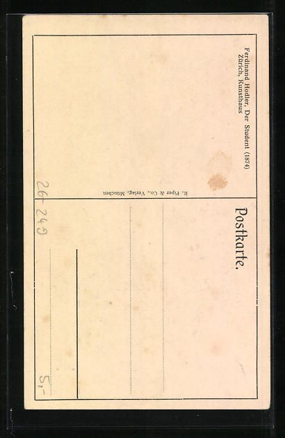 Cartoline postali: Künstler Ferdinand Hodler: Der Student  – Usato da Berlin venduto da bartko-reher 1