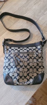 Coach sac bandoullière bleu marine toile CC vintage