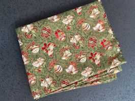 langer Stoff Weihnachten, mit Glocken  140 x 408 cm, neu