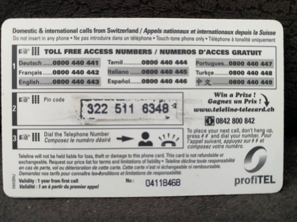 Telefon- & Taxkarten: Teleline – Gebraucht aus Lausanne von babacard10 1