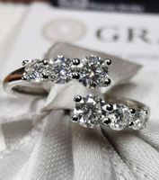 Bague argent avec diamant de moissanite 0,72 ct certifié GRA