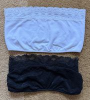 Bustiers mit Spitze, Schwarz und Weiss, Grösse S/M