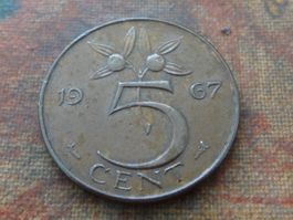PAYS-BAS  Nederland  5  Cent  1967