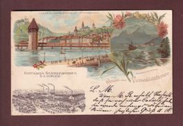 Gruss vom VIERWALSTÄTTERSEE - 1900 // Stempel Loch //