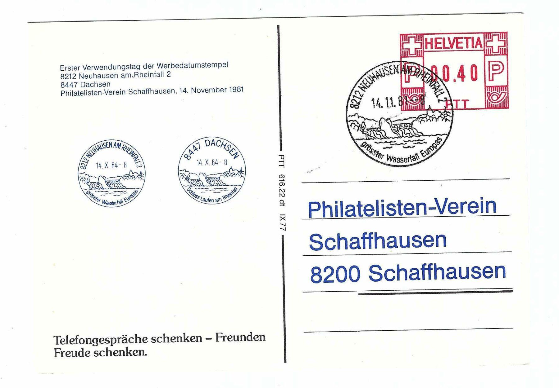 Tutti i francobolli: Ganzsache mit Privatzudruck 1981 6s – Usato da Aarau venduto da fussball-fussball