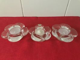 Glasi Hergiswil.   3 Kerzenlichter Blüemli