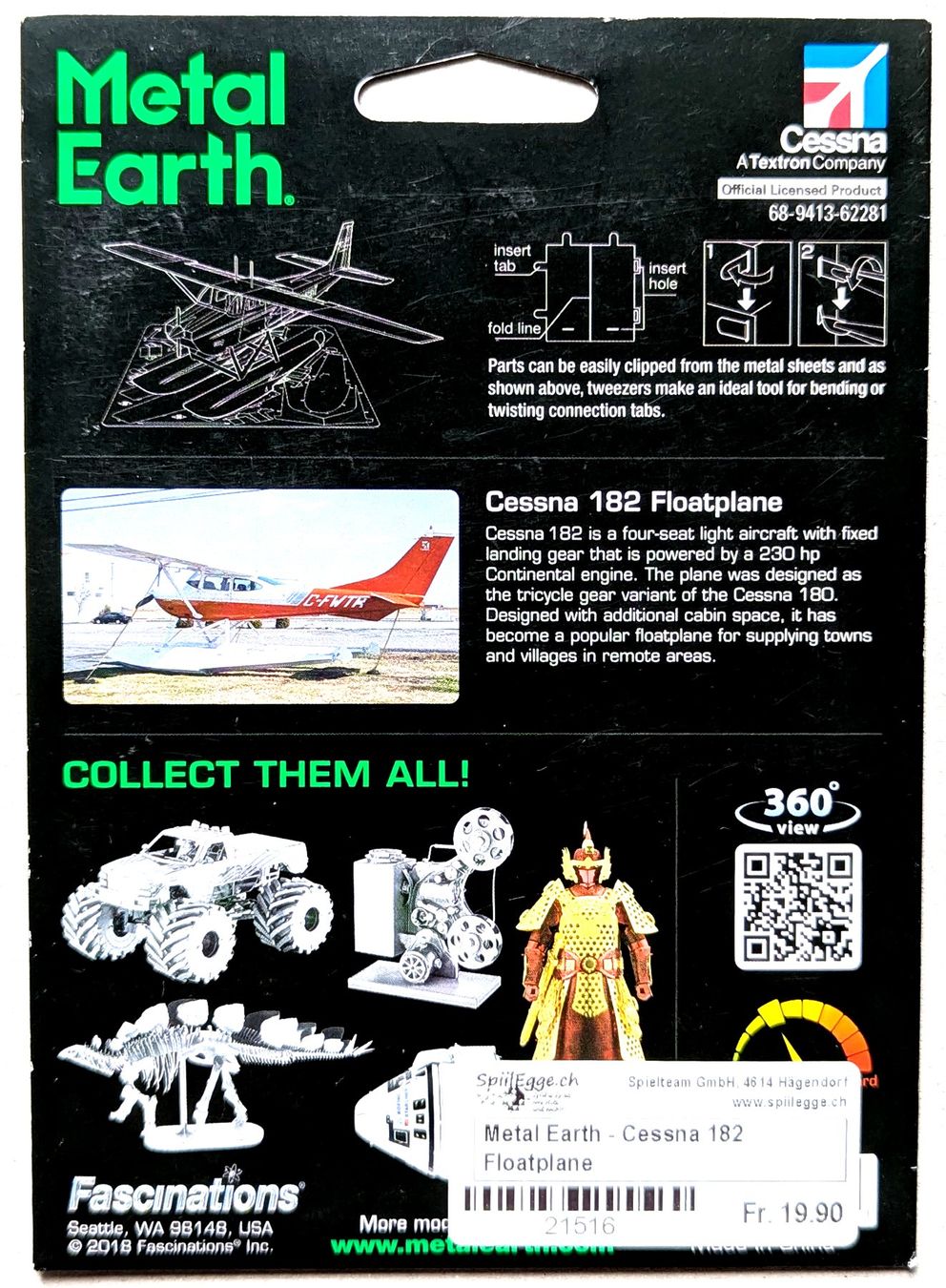 Kit di modellismo & Modellini statici: Metal Earth-Bausatz "CESSNA 182 FLOATPLANE" – Nuovo e nell'imballaggio originale da Olten venduto da J.Cooper58 1