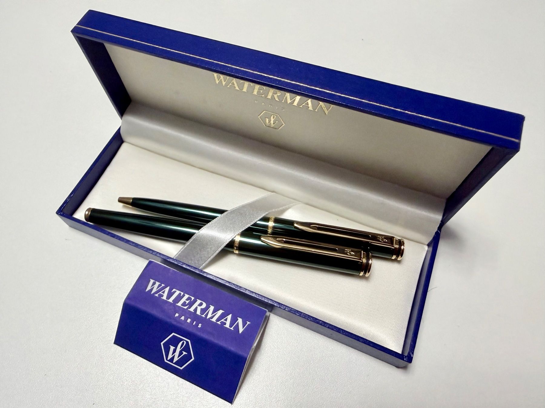 Waterman Penna & Evidenziatori: WATERMAN-Paris "Expert" Set roller & stylo-bille verts + box – Nuovo (secondo la descrizione) da Le Mont-sur-Lausanne venduto da luxurylover 5