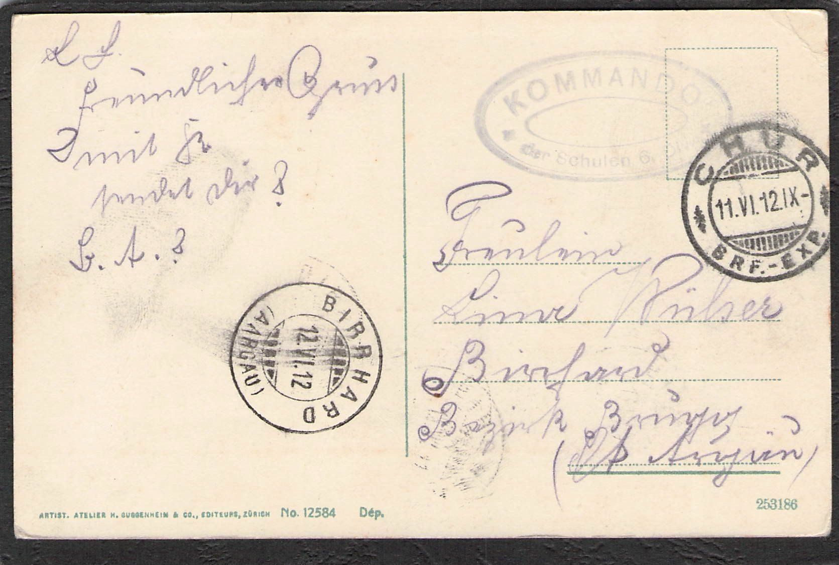 Cartoline postali: ^Chur , 1912 – Usato da Reichenburg venduto da Pipo-67 1