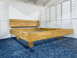 Massivholz Bett AMANDA Wildeiche massiv 200 x 200 cm