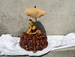 Dame aus patiniertem Gips um 1930 Skulptur Statuette
