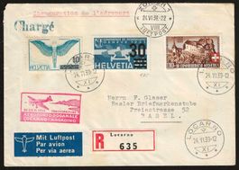 1939 : Flugbrief Eröffnung Flugplatz Locarno-Magadino