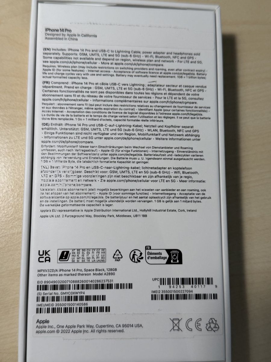 Apple Portables: iPhone 14 PRO 128GB Space Black – D'occasion à Schöftland par obicall 5