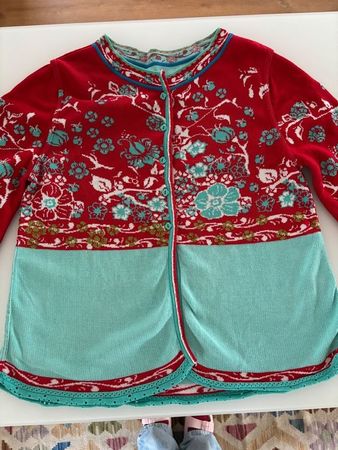 Magnifique veste IVKO 100% coton aux couleurs vives, t. 40