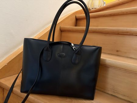 Handtasche Tod's Leder schwarz Gebrauchsspuren vorhanden