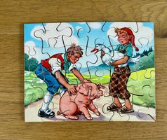 Kinderpuzzle Motiv Bauernhof Vintage