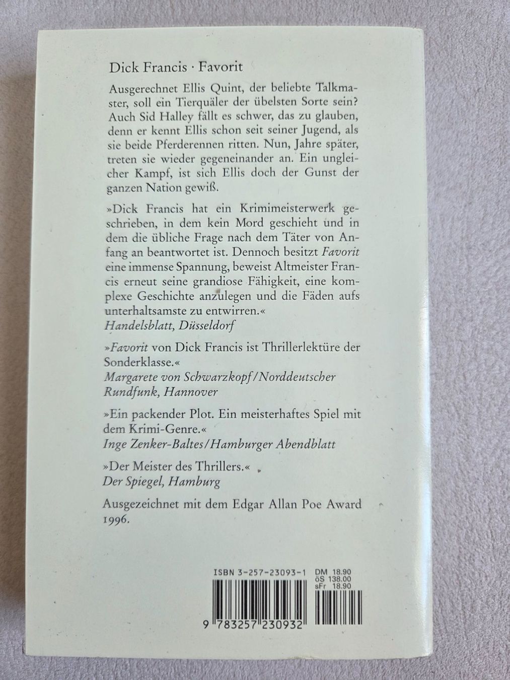 Libri: Dick Francis - Favorit – Usato da Bergdietikon venduto da Tanne_10 1