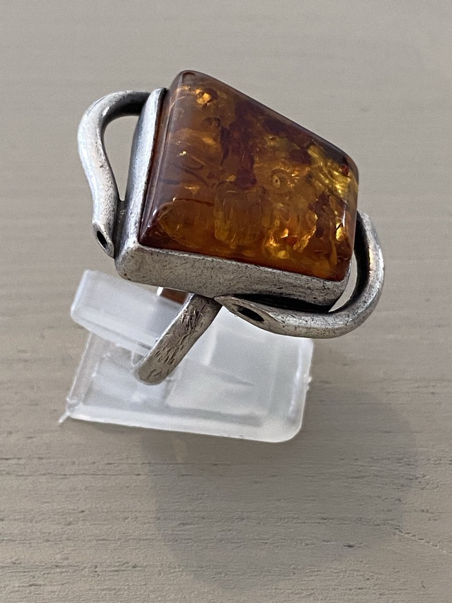 Anelli: Unisex Ring Bernstein Silber – Usato da Birr venduto da Vintage-Liebhaber 2