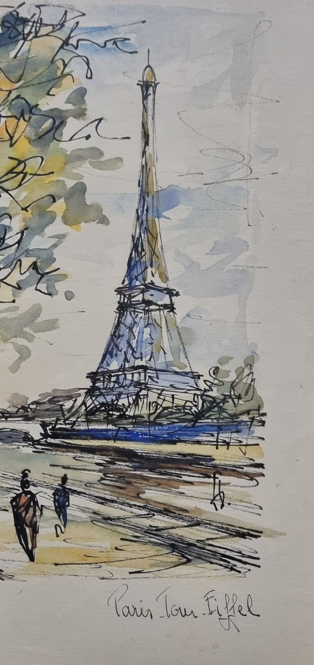 Foto & Immagini: Aquarell "Paris Tour Eiffel" von Francis Berg. – Usato da Wil SG venduto da optimus07 4