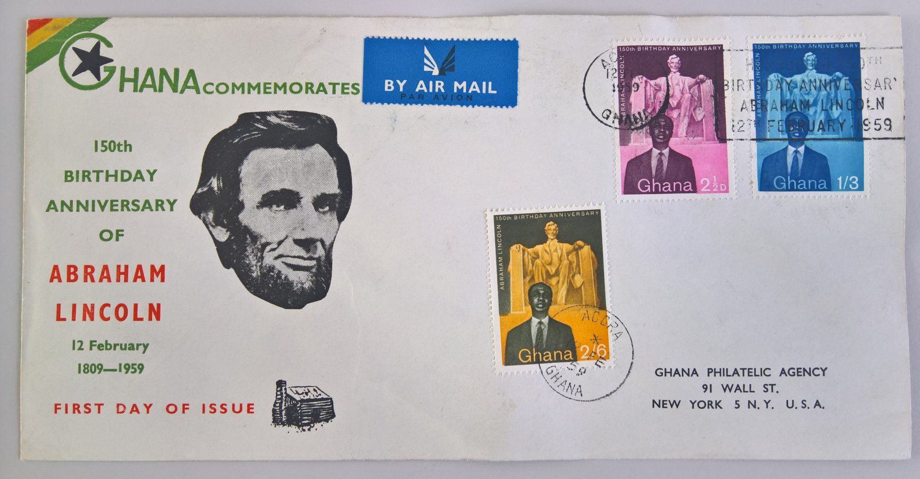 Ghana 1959 150th Birthday anniversary of Abraham Lincolin (Gebraucht ...