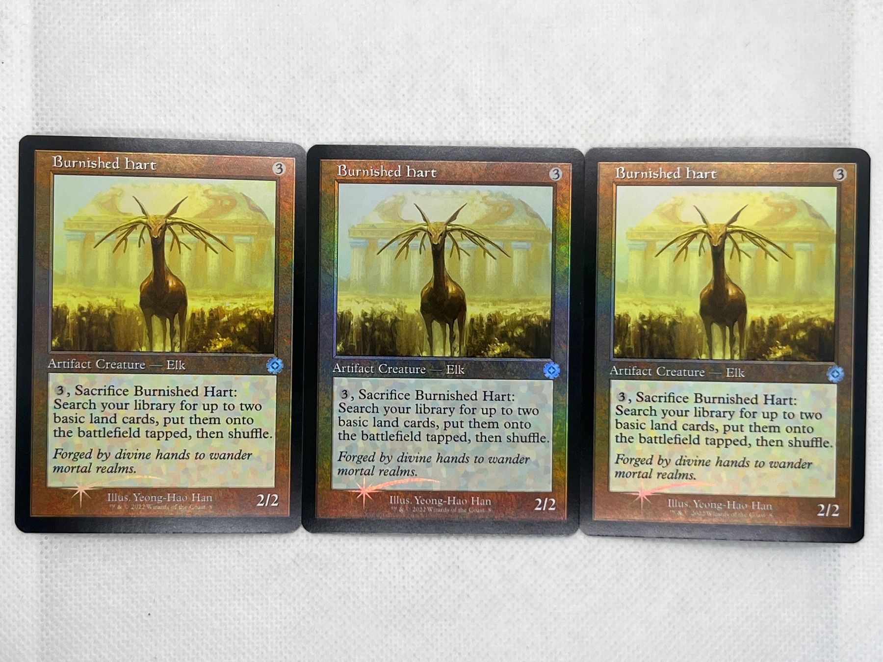 Magic The Gathering Sammelbilder & Trading cards: Magic the Gathering Foil: Burnished Hart 3x – Gebraucht aus Hinterkappelen von Kim1992