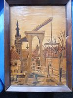Holzschnitzerei: Holzbrücke über den Bach