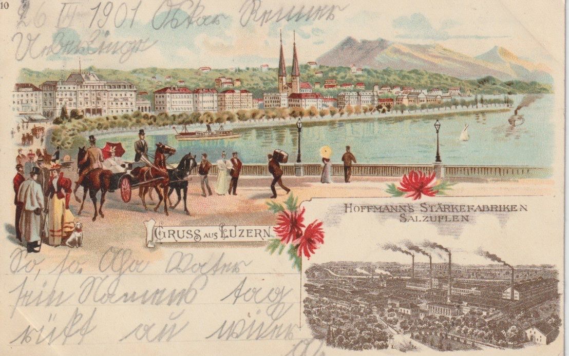 Ansichtskarten: CH 227 Gruss aus Luzern, 1901 – Gebraucht aus Freienbach von Bhaltis