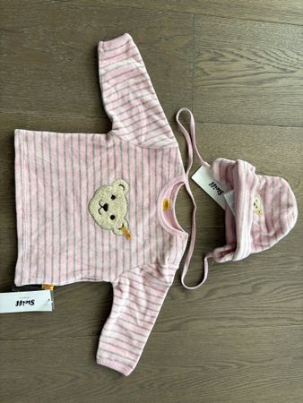 STEIFF Set 2-teilig Nicky-Pulli & Mütze Rosa/Grau Gr. 62