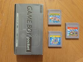 Gameboy Pocket in OVP Schwarz mit Super Mario Land 1-3 JP