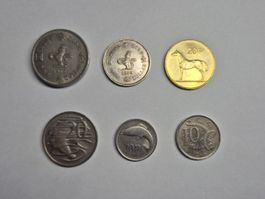 6 pièces Commonwealth & Asie (Hong Kong/Irlande/Australie)