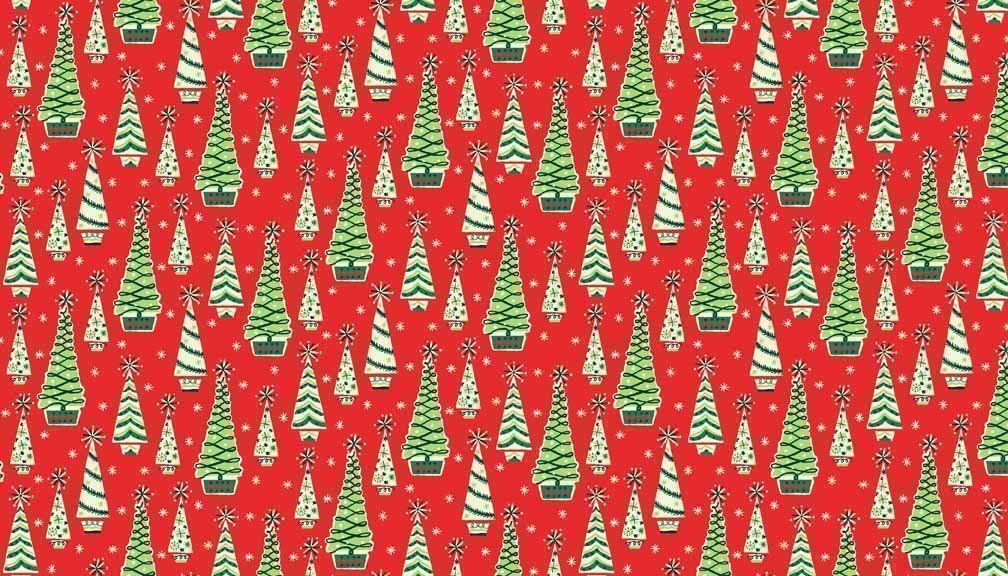 Tessuti: Christmas Retro Trees, Makower Uk Stoff – Nuovo (secondo la descrizione) da Langenthal venduto da flowersNbirds