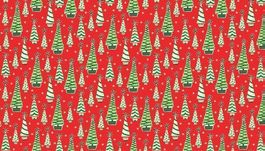 Christmas Retro Trees, Makower Uk Stoff