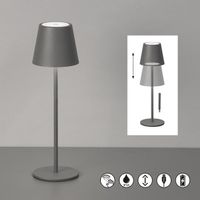 LED Aussen Tischleuchte Grau, 36 cm Höhe