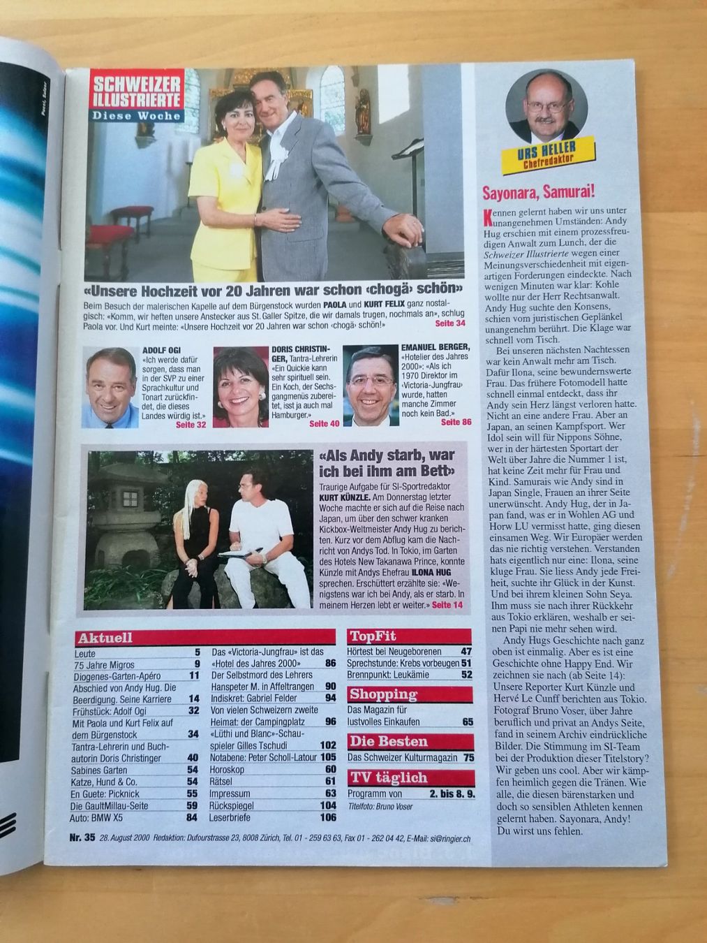 Riviste & Magazine: Schweizer Illustrierte vom 28.8.2000 – Usato da Rüfenacht BE venduto da Lubomir03 1