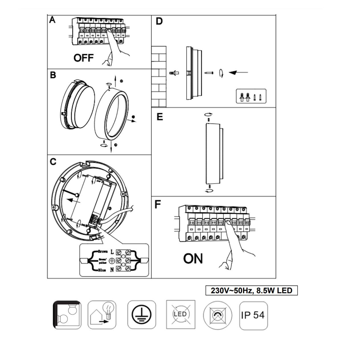 Lampade: LED Aussenwand- & Deckenleuchte, 20 cm Ø – Nuovo (secondo la descrizione) da Kreuzlingen venduto da Smart-Light 8