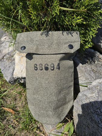 Tasche Militär Armeetuch mit Nummer 68694 guter Zustand