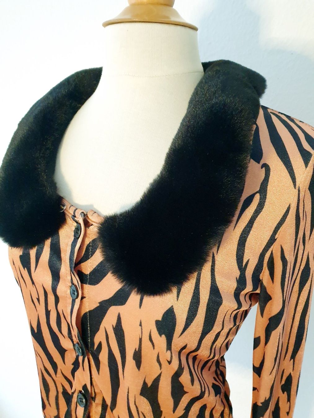 Chemisiers: BLUSE JACKE SAMT ANIMAL PRINT S 36 TOP ZU BLUSE PULLOVER – Neuf (Voir description) à Elsau par the-colorful-side 3