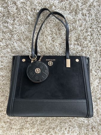 Riverisland Handtasche schwarz samt