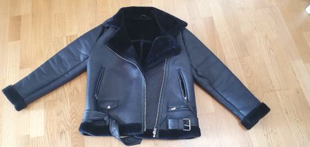 Winterjacke, Bikerjacke, sehr warm, Grösse 44, schwarz