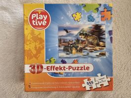 Puzzle  motif loups effet 3D 555 pièces