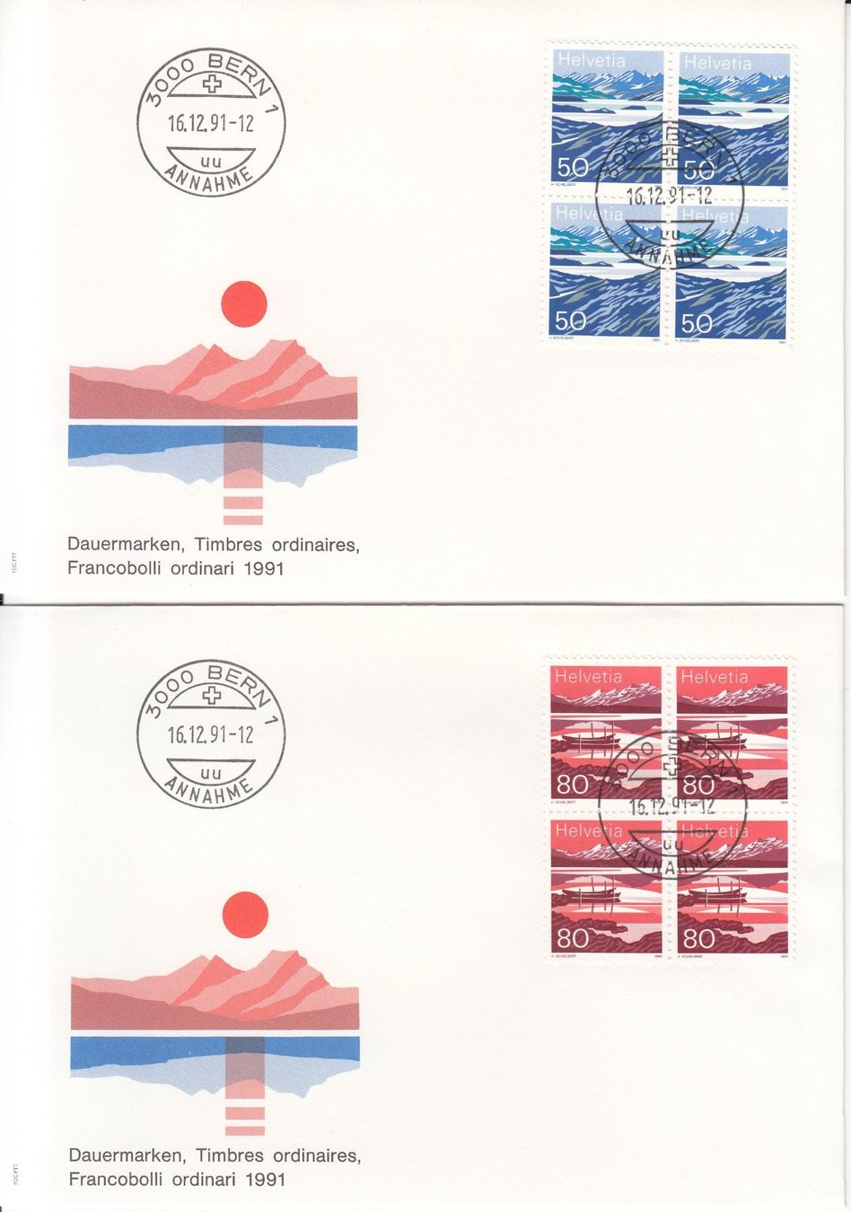 Tutti i francobolli: SBK 819 - 820 im 4er-Block FDC – Usato da Bürglen TG venduto da StampGraf