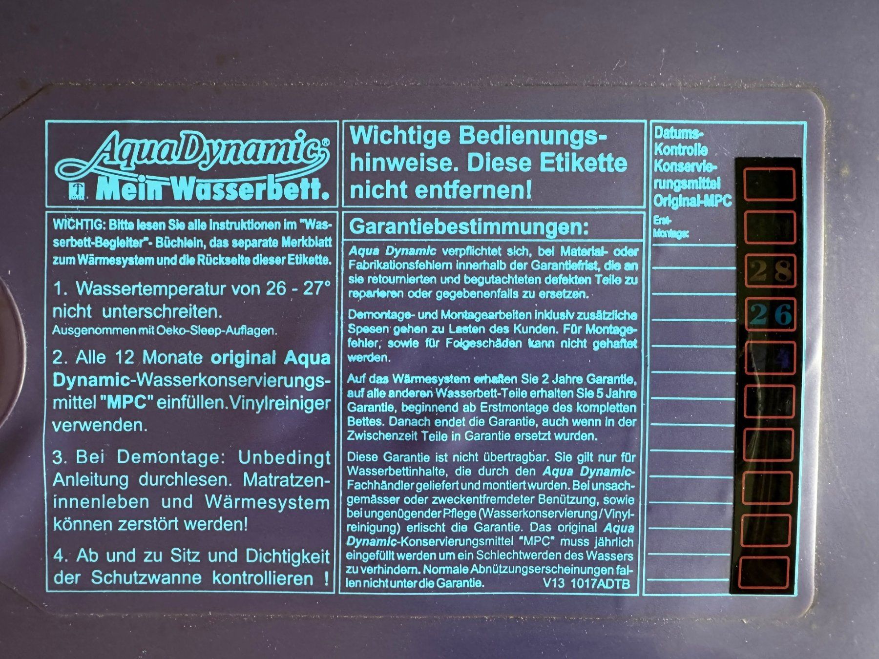 Letti: Wasserbett AquaDynamics – Usato da Remetschwil venduto da Danilo123 2