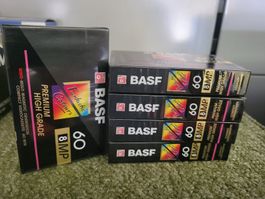 5 BASF Videokassetten 60 Min Premium High Grade neu
