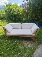 Holz-Gartensofa, 2-Sitzer, mit Kissen, Sommer-Möbel
