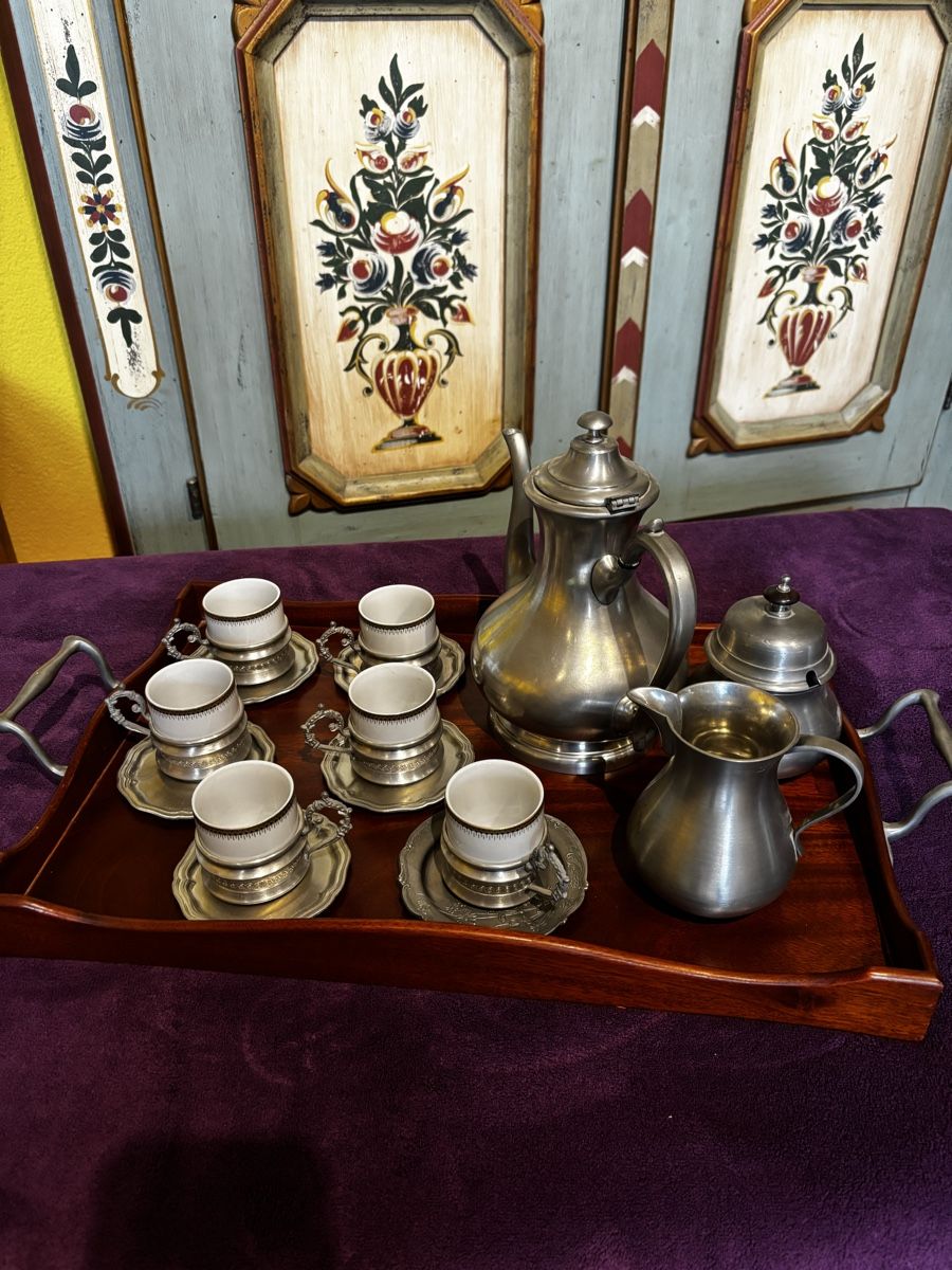 Geschirrsets: Espresso Kaffee Zinn Set, 16 teilig, – Neu (gemäss Beschreibung) aus Ehrendingen von Feuervogel60